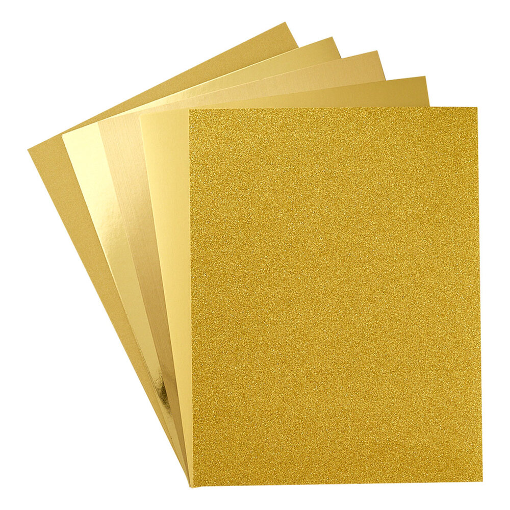 Spellbinders Gold Assortment 8 1/2x11 Inch Treasured Cardstock (15pcs) (SCSP-001) Spellbinders Gold Assortment 8 1/2x11 Inch Treasured Cardstock (15pcs) (SCSP-001)