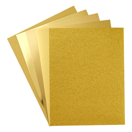 Spellbinders Gold Assortment 8 1/2x11 Inch Treasured Cardstock (15pcs) (SCSP-001) Spellbinders Gold Assortment 8 1/2x11 Inch Treasured Cardstock (15pcs) (SCSP-001)