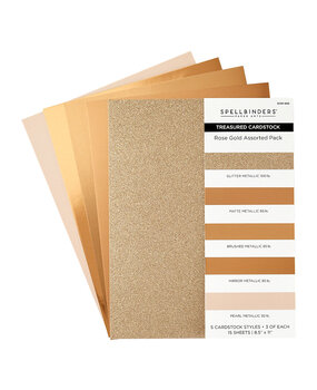Spellbinders Rose Gold Assortment 8 1/2x11 Inch Treasured Cardstock (15pcs) (SCSP-003) Spellbinders Rose Gold Assortment 8 1/2x11 Inch Treasured Cardstock (15pcs) (SCSP-003)
