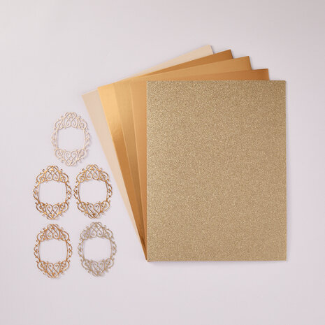 Spellbinders Rose Gold Assortment 8 1/2x11 Inch Treasured Cardstock (15pcs) (SCSP-003) Spellbinders Rose Gold Assortment 8 1/2x11 Inch Treasured Cardstock (15pcs) (SCSP-003)