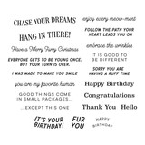 Spellbinders Cats and Pugs Sentiments Clear Stamp (STP-232)