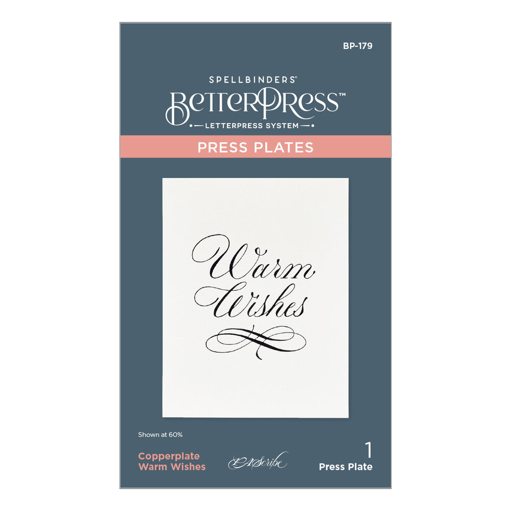 Spellbinders Copperplate Warm Wishes Press Plate (BP-179) Spellbinders Copperplate Warm Wishes Press Plate (BP-179)