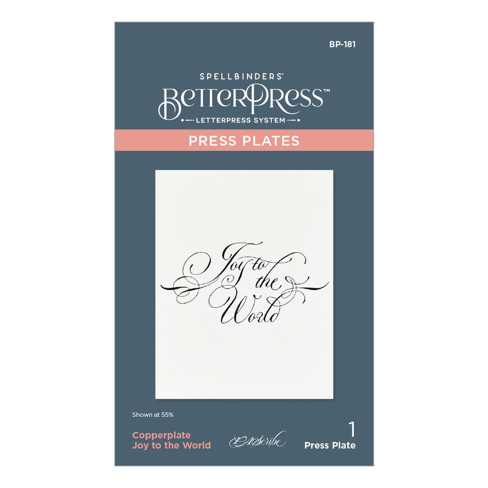 Spellbinders Copperplate Joy to the World Press Plate (BP-181) Spellbinders Copperplate Joy to the World Press Plate (BP-181)