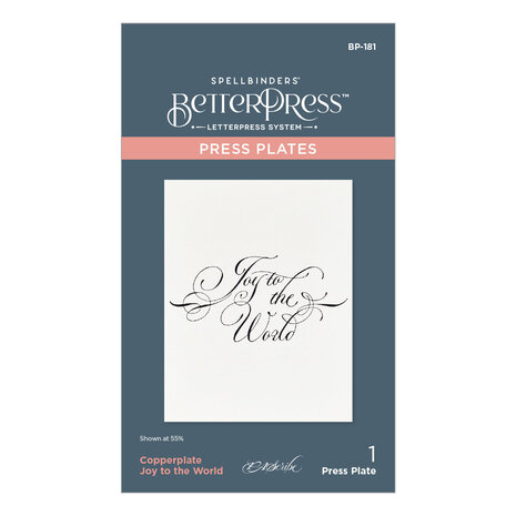 Spellbinders Copperplate Joy to the World Press Plate (BP-181) Spellbinders Copperplate Joy to the World Press Plate (BP-181)