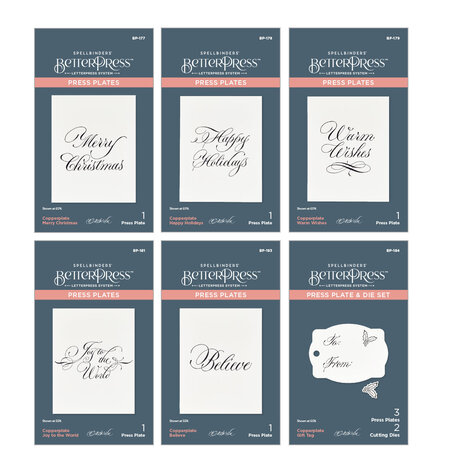 Spellbinders Copperplate Holiday Sentiments BetterPress Plates Bundle (BD-0861) Spellbinders Copperplate Holiday Sentiments BetterPress Plates Bundle (BD-0861)
