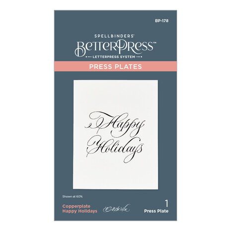 Spellbinders Copperplate Happy Holidays Press Plate (BP-178) Spellbinders Copperplate Happy Holidays Press Plate (BP-178)