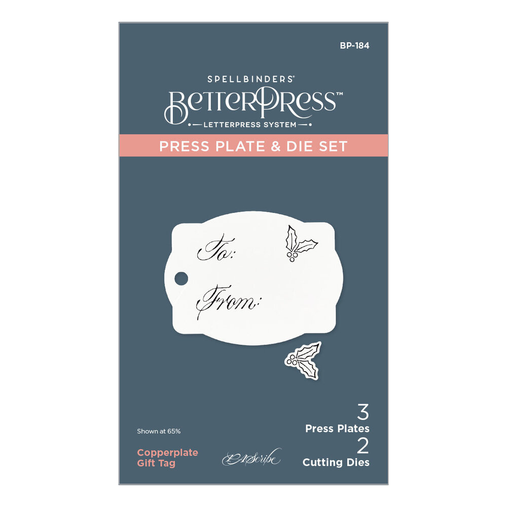 Spellbinders Copperplate Gift Tag Press Plate & Die Set (BP-184) Spellbinders Copperplate Gift Tag Press Plate & Die Set (BP-184)