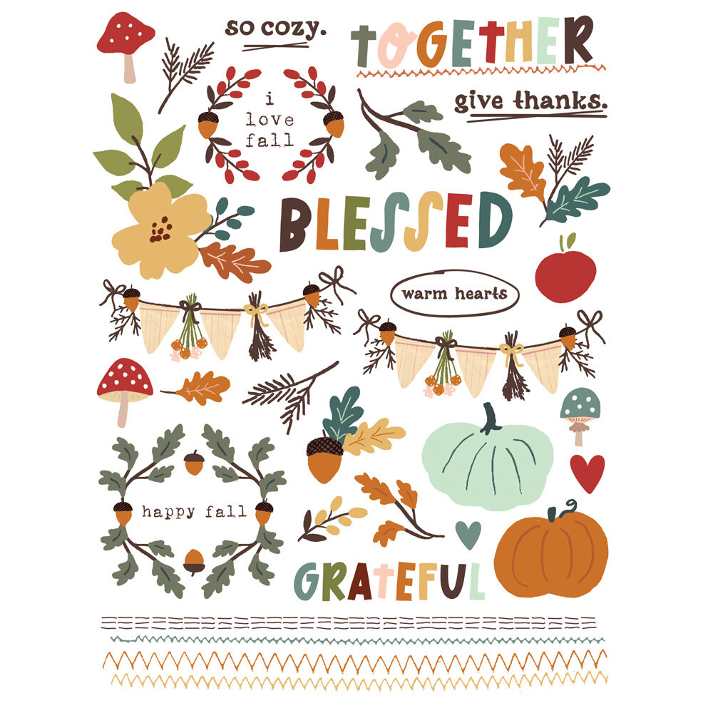 Simple Stories Cider & Donuts Rub Ons (22931) (OUTLET)