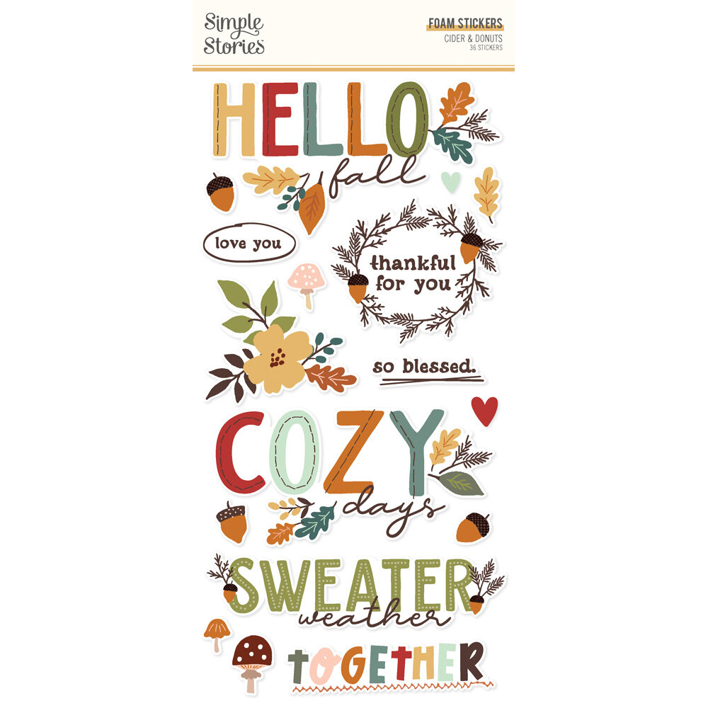 Simple Stories Cider & Donuts Foam Stickers (22925)