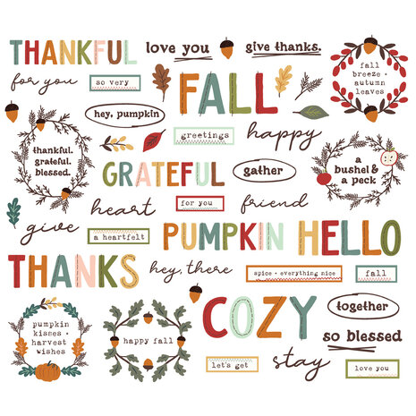 Simple Stories Cider & Donuts Sentiment Bits & Pieces (22921)