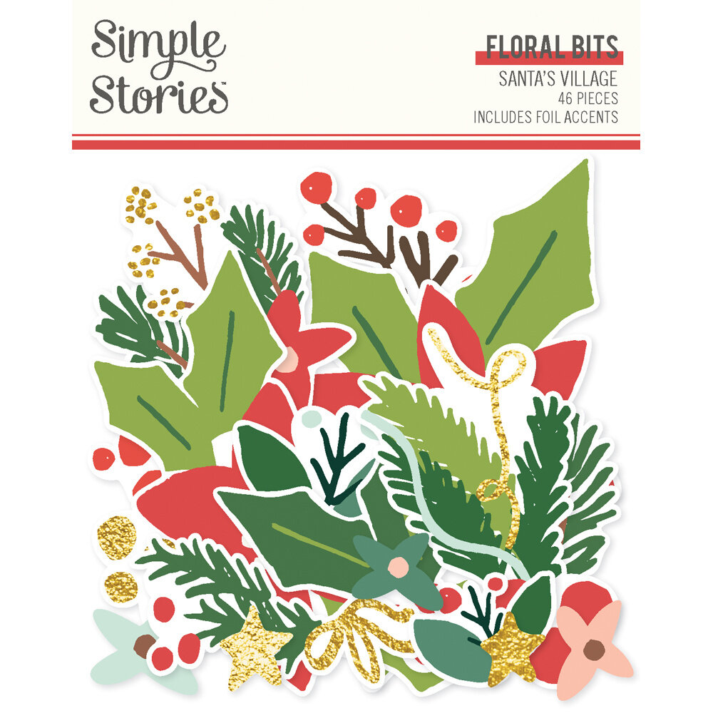 Simple Stories Santa's Village Floral Bits & Pieces (23020)