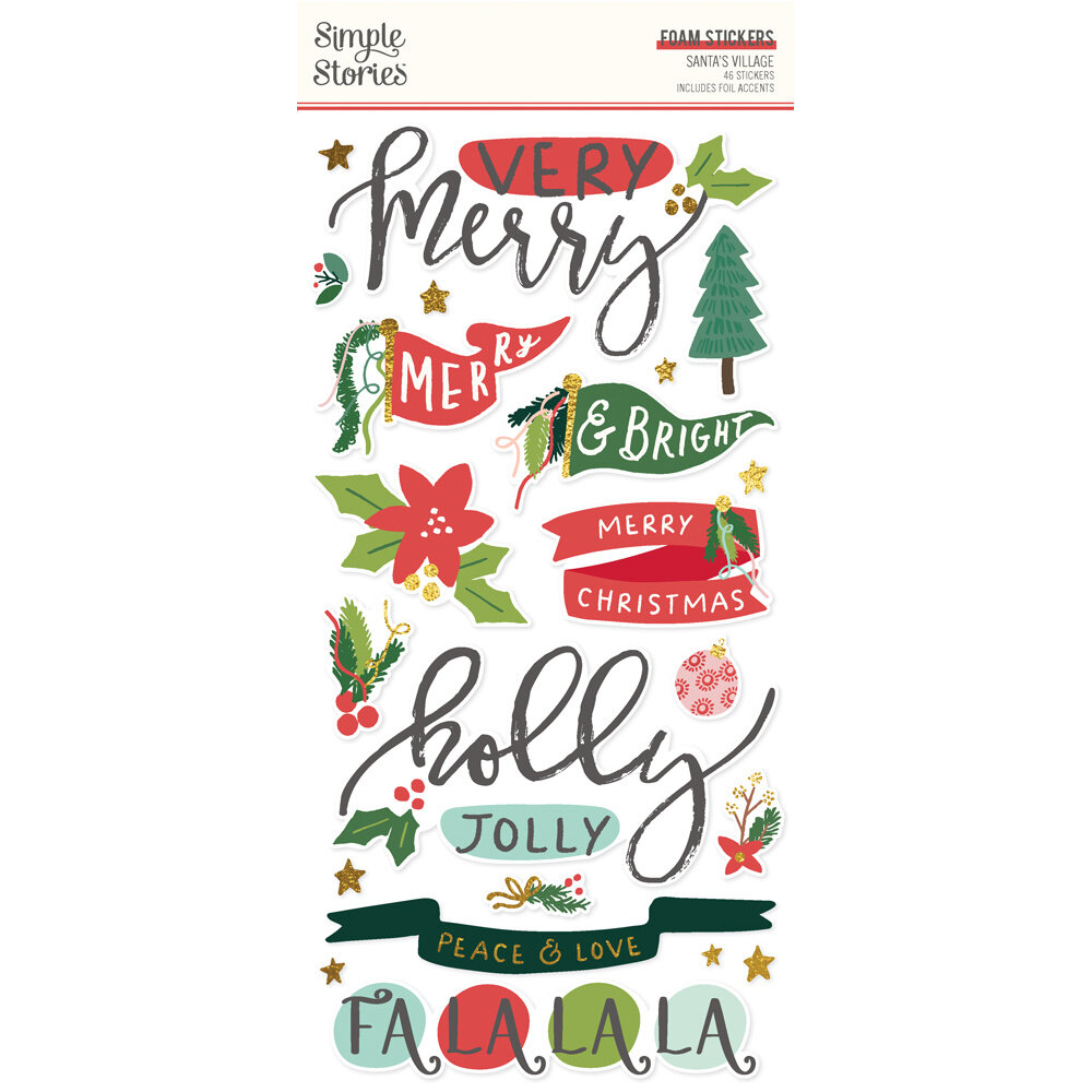 Simple Stories Santa's Village Foam Stickers (23024)
