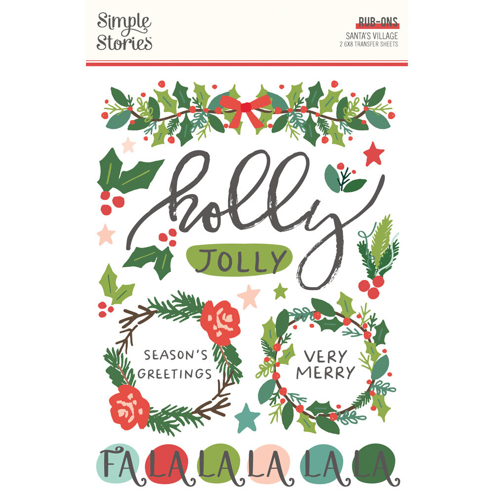 Simple Stories Santa's Village Rub Ons (23025)