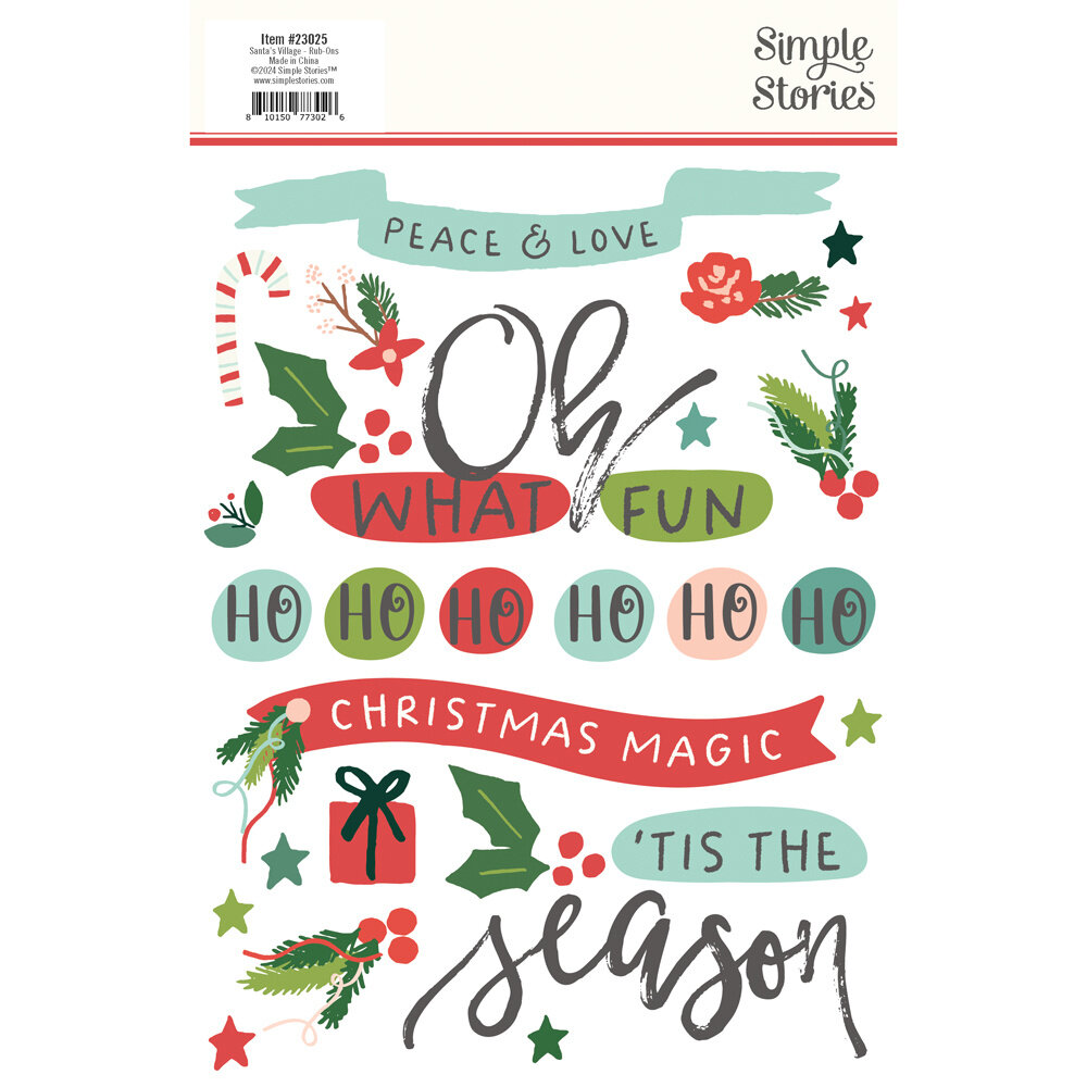 Simple Stories Santa's Village Rub Ons (23025)