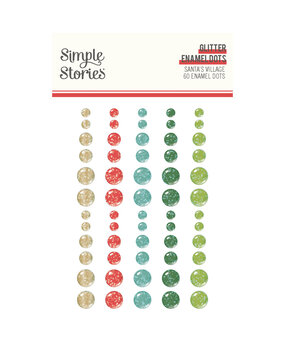Simple Stories Santa's Village Glitter Enamel Dots (23027)