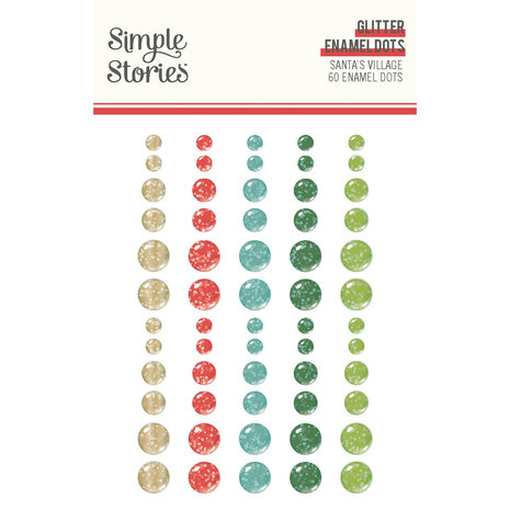 Simple Stories Santa's Village Glitter Enamel Dots (23027)