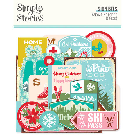 Simple Stories Snow Pine Lodge Sign Bits & Pieces (23120)