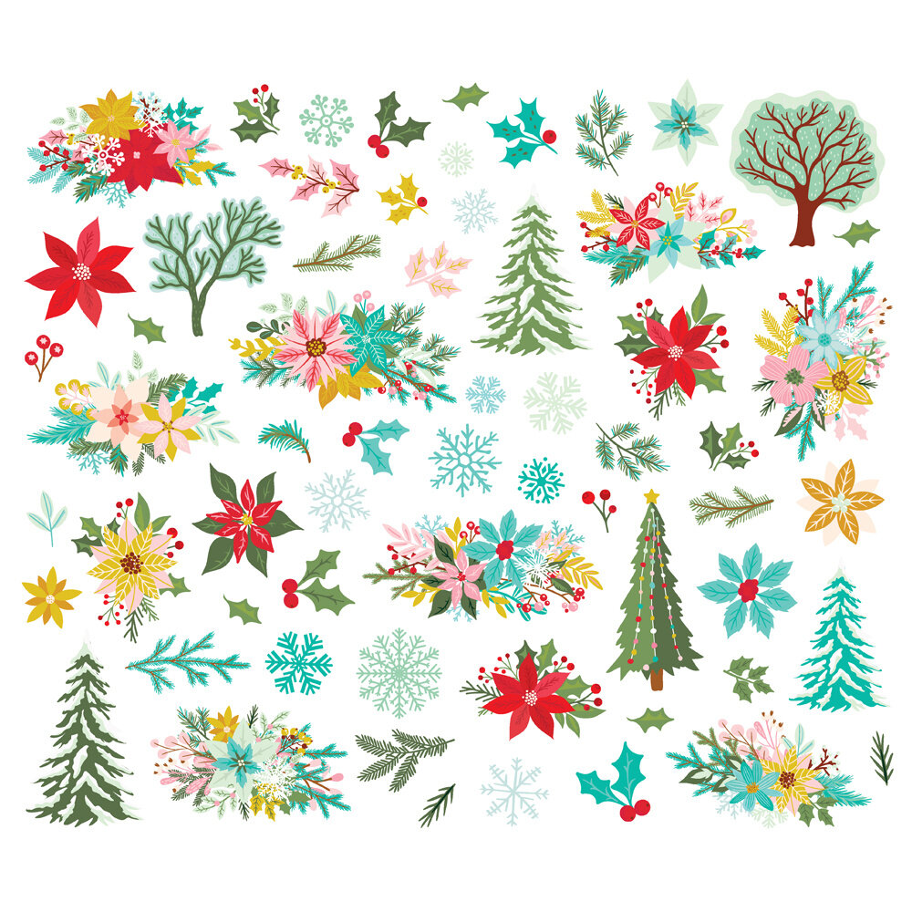Simple Stories Snow Pine Lodge Floral Bits & Pieces (23121)