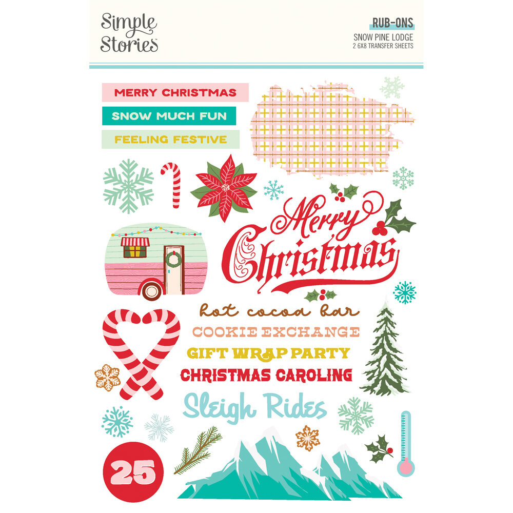 Simple Stories Snow Pine Lodge Rub Ons (23127) (OUTLET)