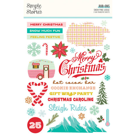 Simple Stories Snow Pine Lodge Rub Ons (23127) (OUTLET)