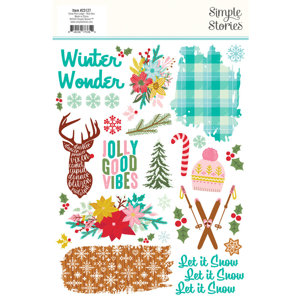 Simple Stories Snow Pine Lodge Rub Ons (23127) (OUTLET)