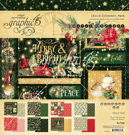 Graphic 45 Merry & Bright 12x12 Inch Collection Pack (4502914)