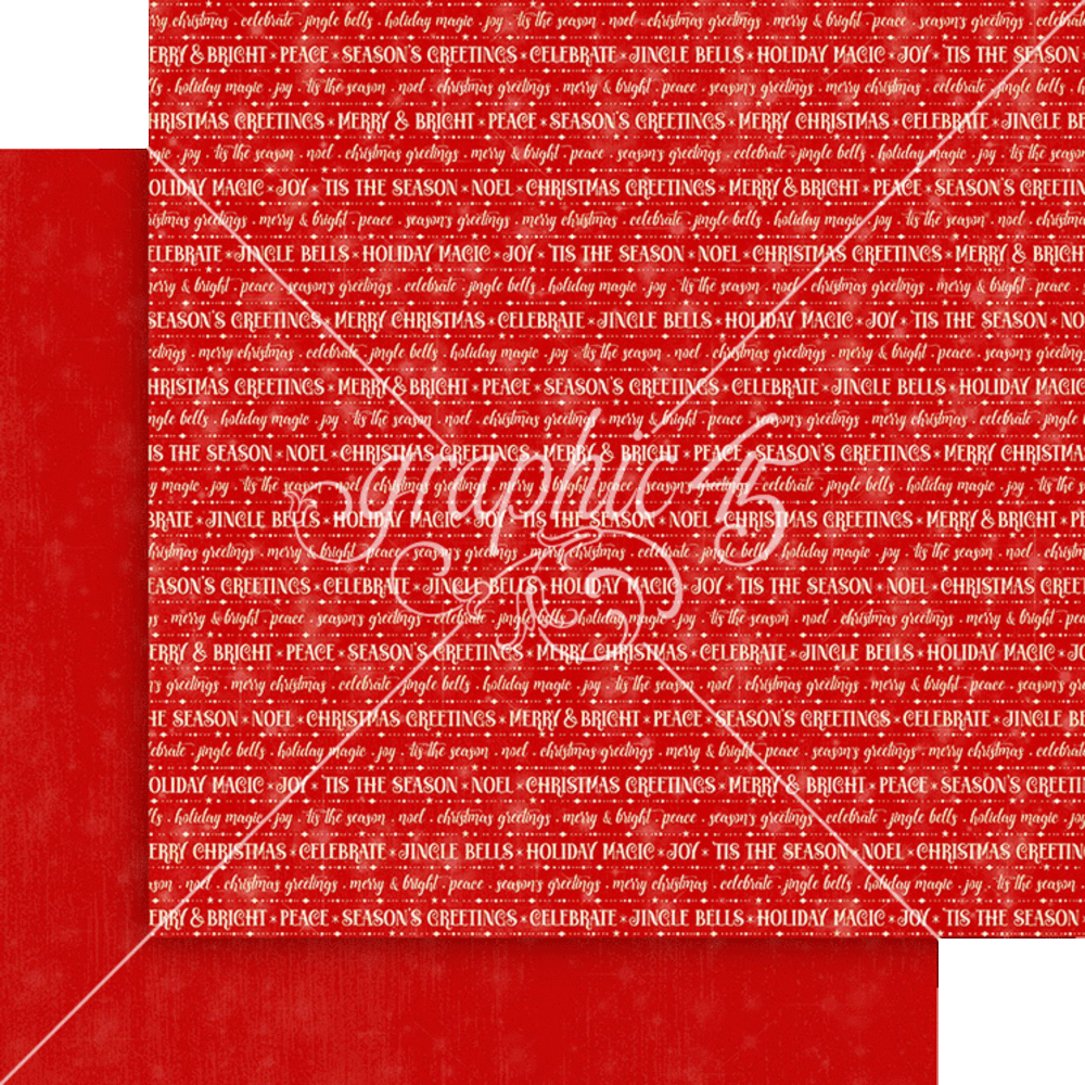 Graphic 45 Merry & Bright 12x12 Inch Patterns & Solids Pack (4502915)