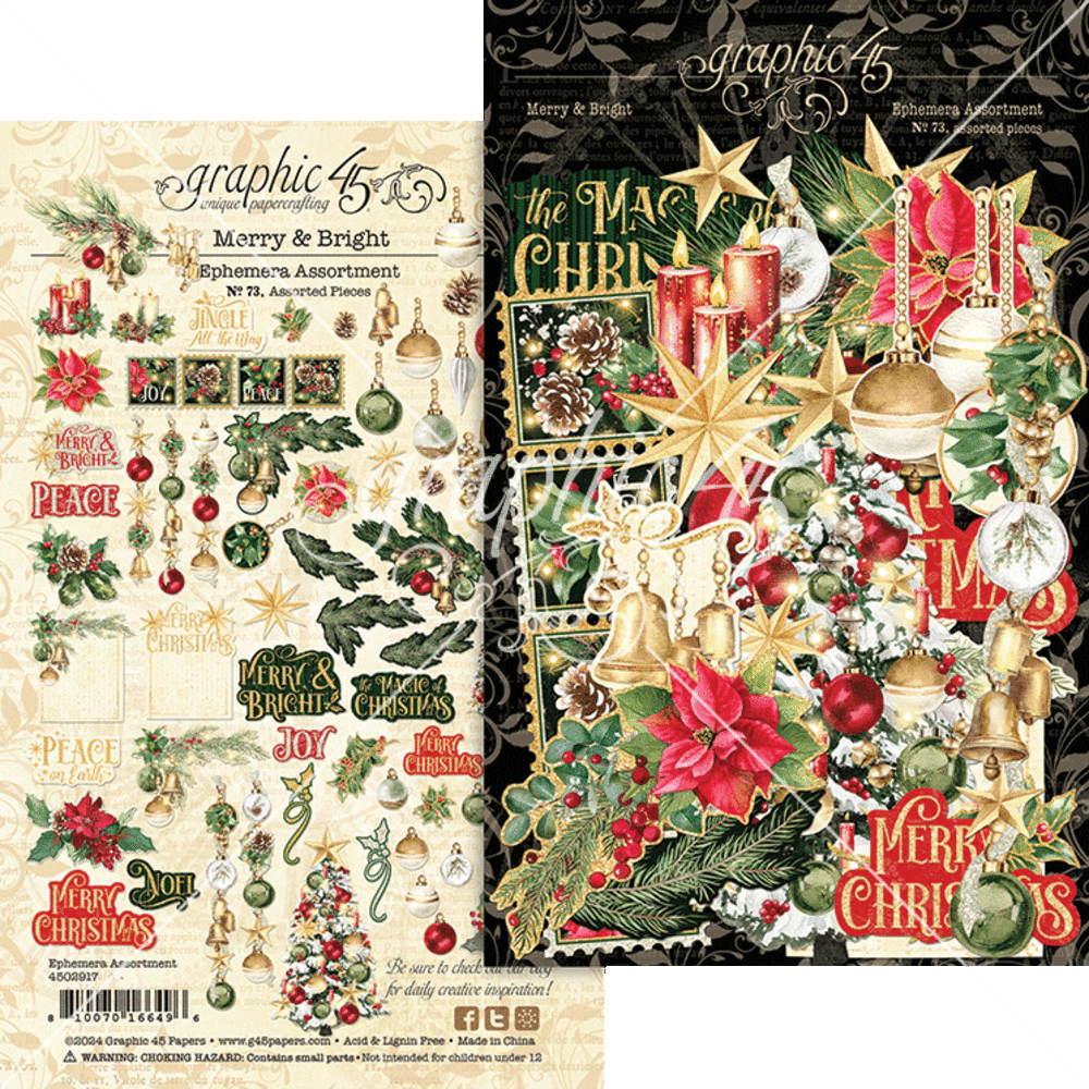 Graphic 45 Merry & Bright Ephemera Assortment (4502917)