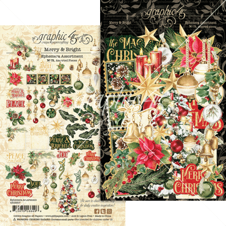 Graphic 45 Merry & Bright Ephemera Assortment (4502917)