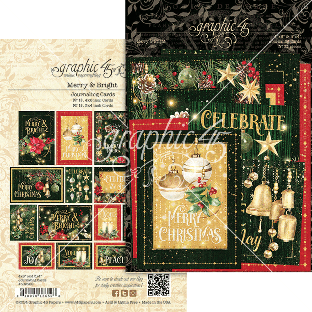 Graphic 45 Merry & Bright Journaling Cards (4502920)