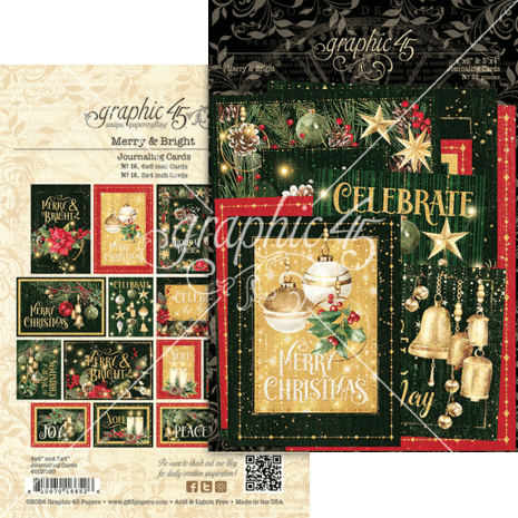 Graphic 45 Merry & Bright Journaling Cards (4502920)