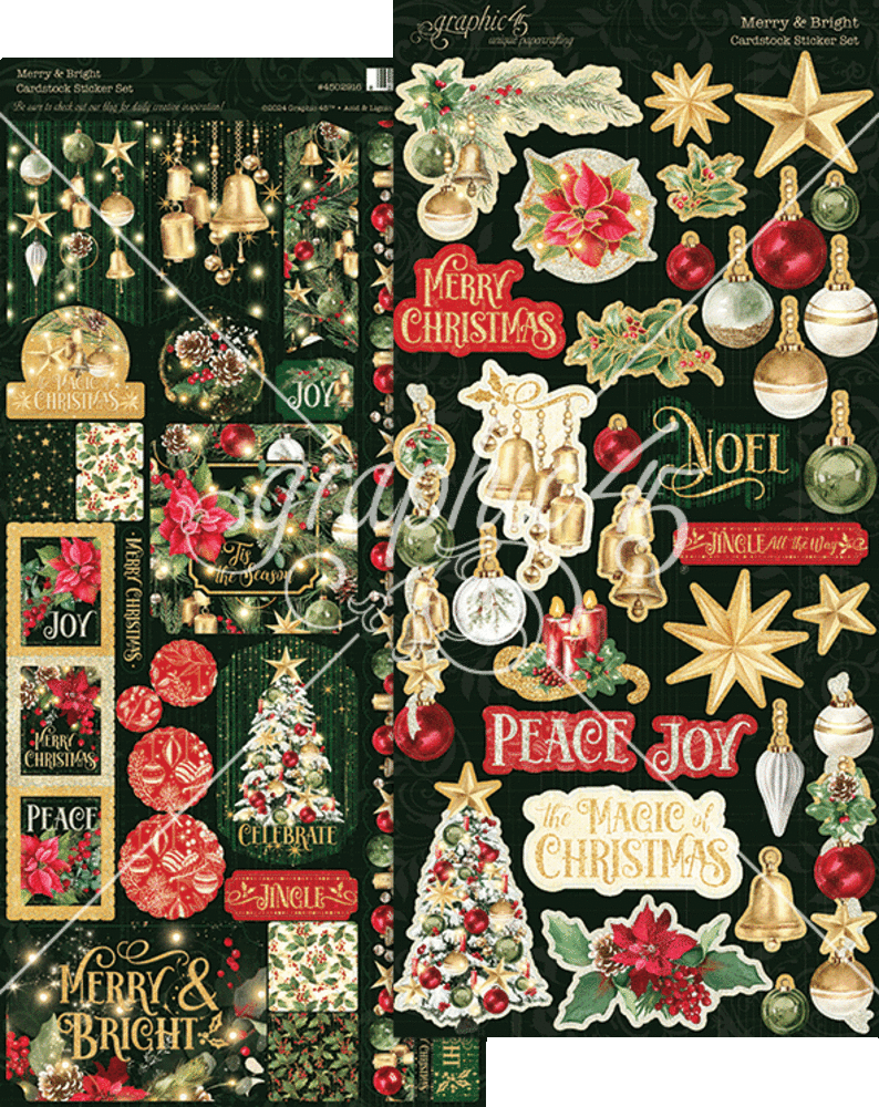 Graphic 45 Merry & Bright Sticker Set (4502916)