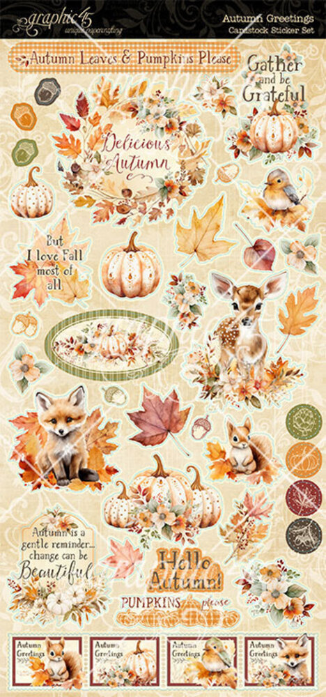 Graphic 45 Autumn Greetings Sticker Set (4502901)