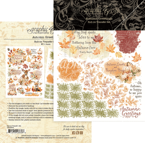 Graphic 45 Autumn Greetings Rub-On Transfers (4502904)