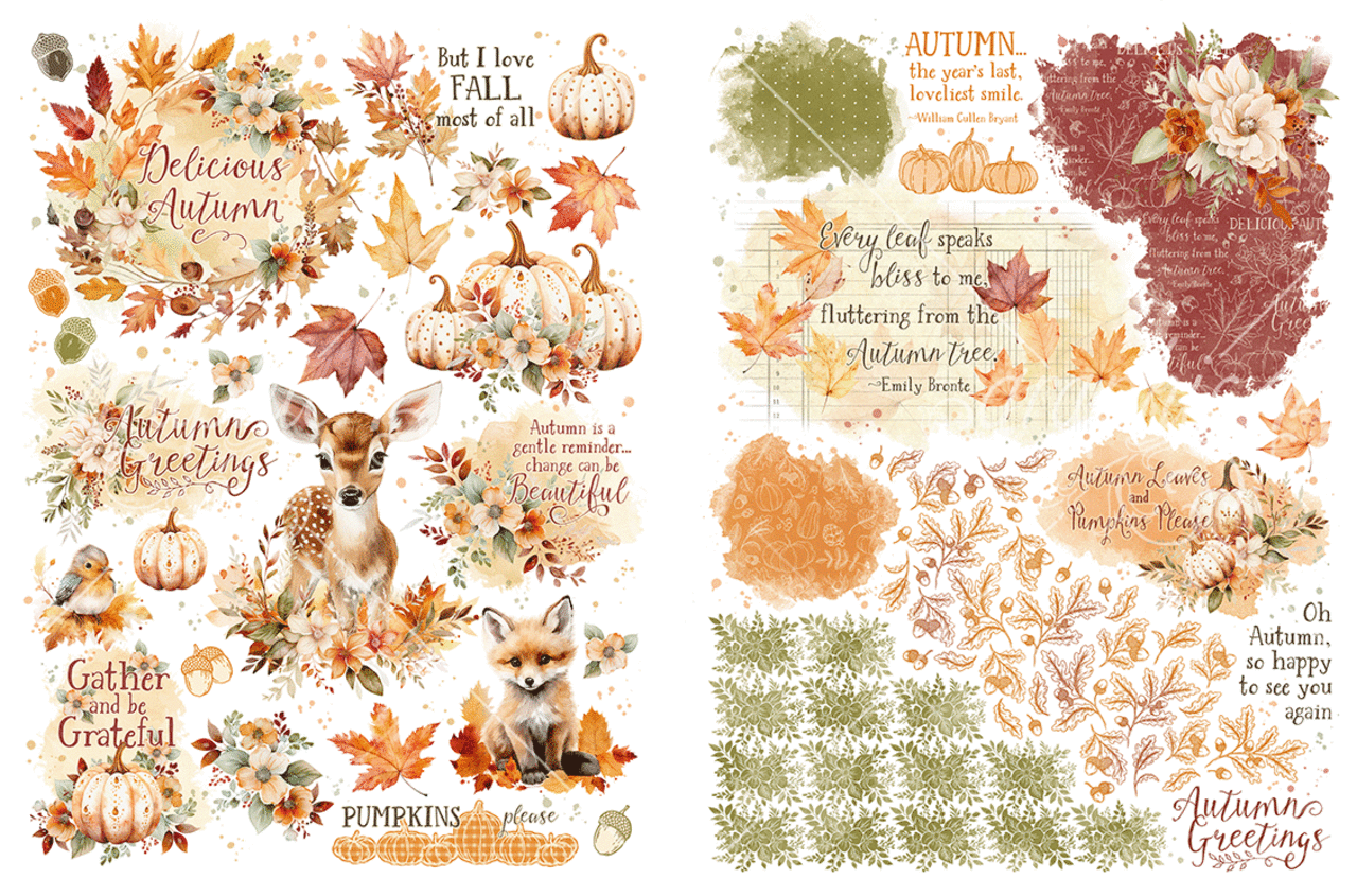Graphic 45 Autumn Greetings Rub-On Transfers (4502904)