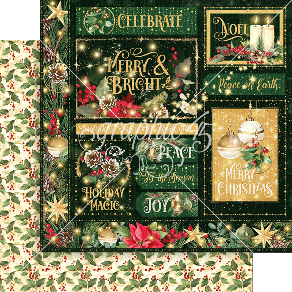 Graphic 45 Merry & Bright 12x12 Inch Collection Pack (4502914)