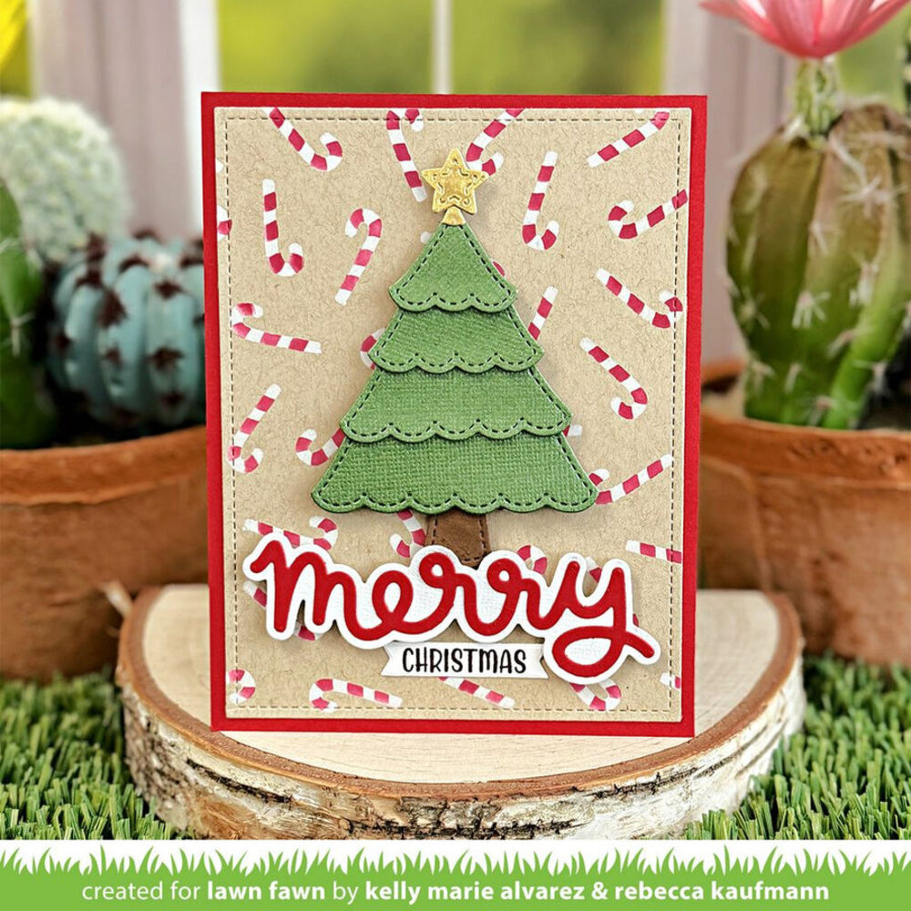 Lawn Fawn Candy Cane Background Lawn Clippings Stencil (LF3535) Lawn Fawn Candy Cane Background Lawn Clippings Stencil (LF3535)