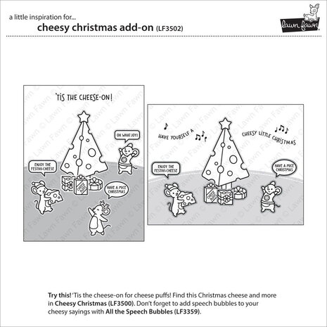 Lawn Fawn Cheesy Christmas Add-On Clear Stamps (LF3502)