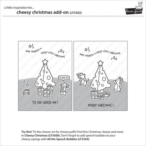 Lawn Fawn Cheesy Christmas Add-On Clear Stamps (LF3502)