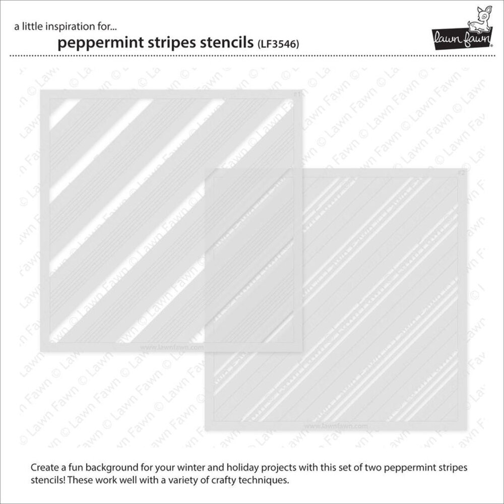 Lawn Fawn Peppermint Stripes Lawn Clippings Stencil (LF3546)