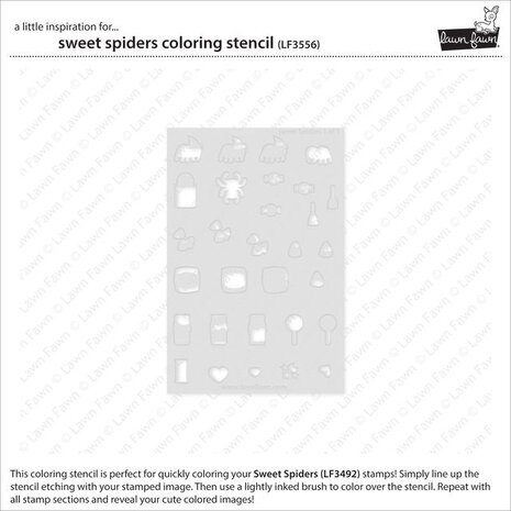 Lawn Fawn Sweet Spiders Lawn Clippings Coloring Stencil (LF3556) (OUTLET)