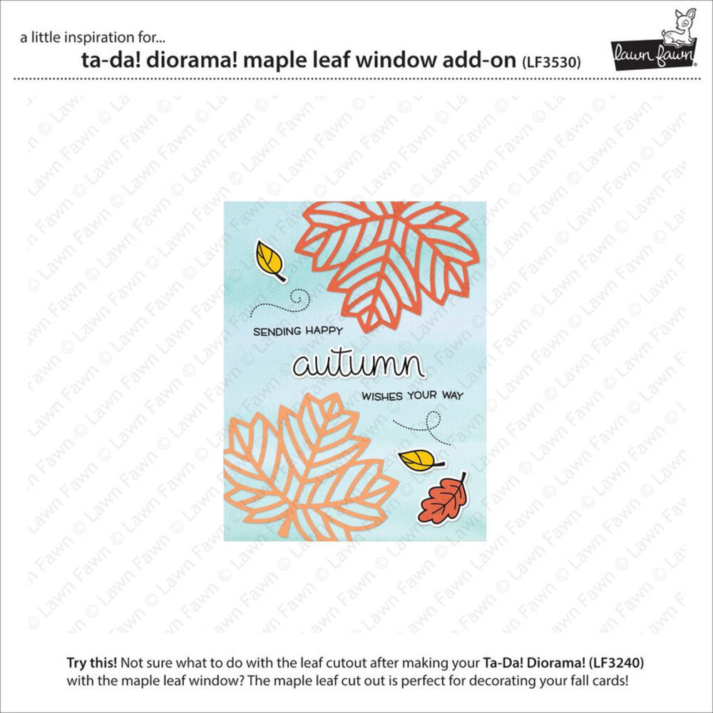 Lawn Fawn Ta-Da! Diorama! Maple Leaf Window Add-On Lawn Cuts Dies (LF3530) Lawn Fawn Ta-Da! Diorama! Maple Leaf Window Add-On Lawn Cuts Dies (LF3530)
