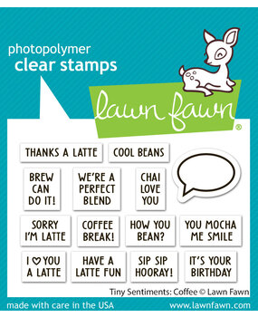 Lawn Fawn Tiny Sentiments: Coffee Clear Stamps (LF3498)