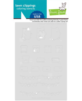 Lawn Fawn Treat Cart Add-On: Coffee Lawn Clippings Coloring Stencils (LF3562) (DISCONTINUED)