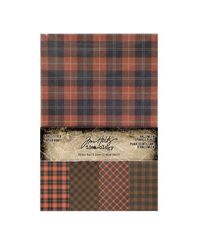 Idea-ology Tim Holtz Halloween Kraft-stock Halloween Sparkle Plaid (TH94398) (DISCONTINUED)
