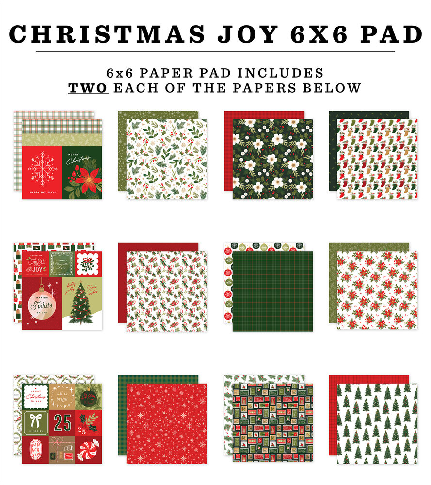Echo Park Christmas Joy 6x6 Inch Paper Pad (CJ385023) Echo Park Christmas Joy 6x6 Inch Paper Pad (CJ385023)