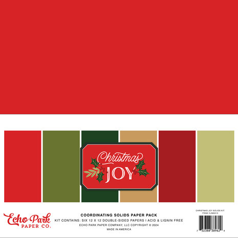Echo Park Christmas Joy 12x12 Inch Coordinating Solids Paper Pack (CJ385015) Echo Park Christmas Joy 12x12 Inch Coordinating Solids Paper Pack (CJ385015)