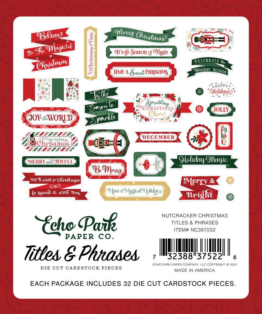 Echo Park Nutcracker Christmas Titles & Phrases (NC387032)