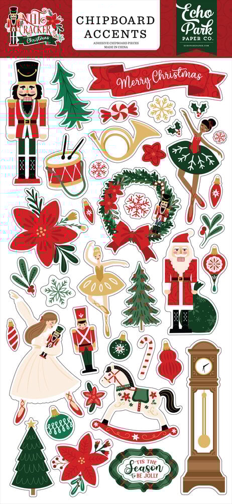 Echo Park Nutcracker Christmas Chipboard Accents (NC387021)