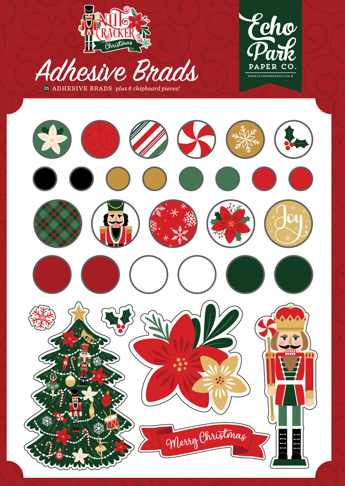 Echo Park Nutcracker Christmas Adhesive Brads (NC387020)